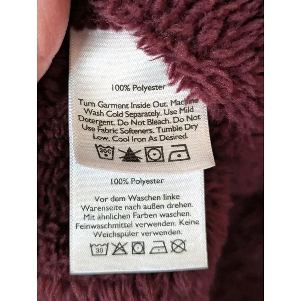 Eddie Bauer Woman’s XXL Hi Pile Fleece Sweater Purple 1/4 Snap Pullover Pockets